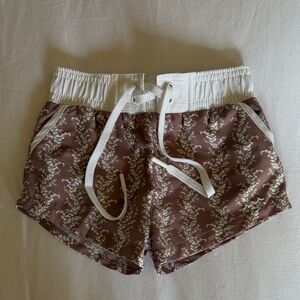 Minnow Brown Pattern Swim Shorts 2T
